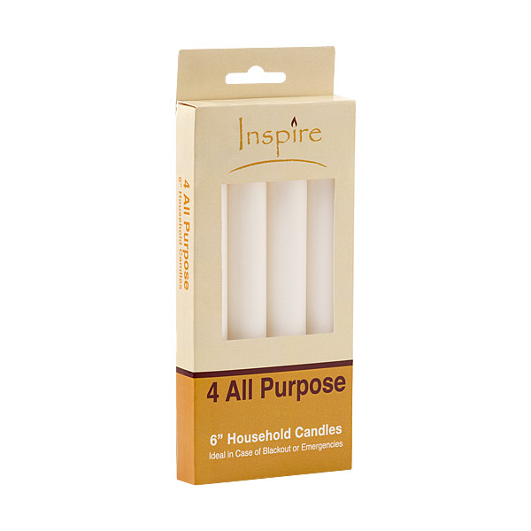 4pc All Purpose 6" Household Candles